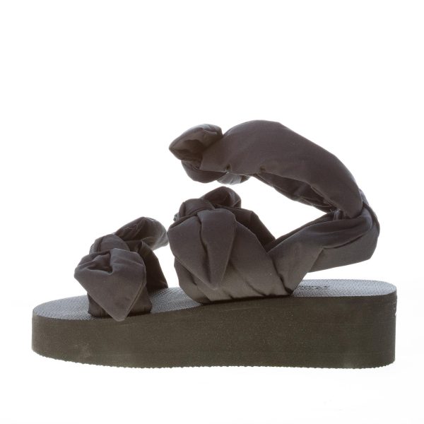 RED VALENTINO donna sandalo in taffetà NERO con maxi fiocchi. Zeppa 4,5 cm - immagine 5