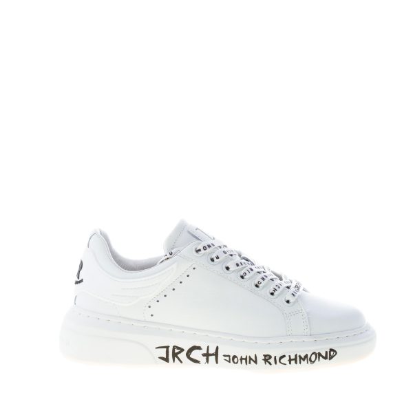 JOHN RICHMOND donna sneaker running in pelle BIANCO con logo lettering