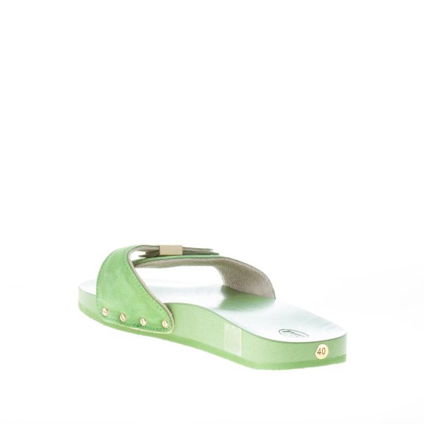 SCHOLL donna zoccolo Pescura Natalie in camoscio VERDE con suola legno 2 cm - immagine 4