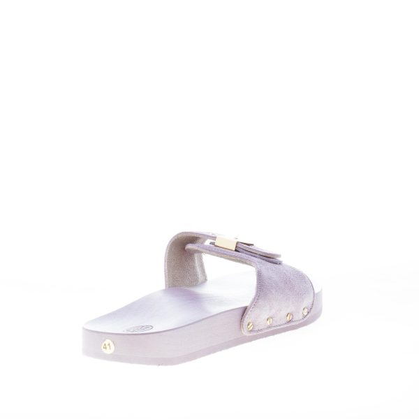 SCHOLL donna zoccolo Pescura Natalie in camoscio LILLA con suola legno 2 cm - immagine 3