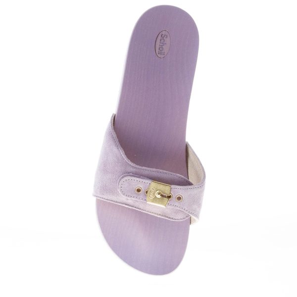SCHOLL donna zoccolo Pescura Natalie in camoscio LILLA con suola legno 2 cm - immagine 7