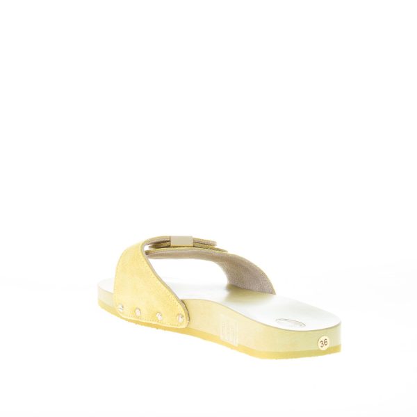 SCHOLL donna zoccolo Pescura Natalie in camoscio GIALLO con suola legno 2 cm - immagine 4