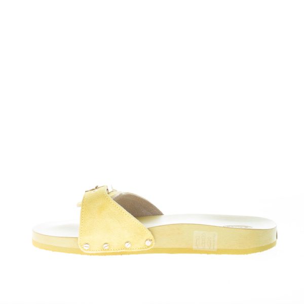 SCHOLL donna zoccolo Pescura Natalie in camoscio GIALLO con suola legno 2 cm - immagine 5