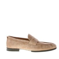 TOD'S uomo mocassino in camoscio MARRONE KAKI con mascherina e vaschetta. Suola in gomma