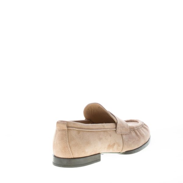 TOD'S uomo mocassino in camoscio MARRONE KAKI con mascherina e vaschetta. Suola in gomma - immagine 3