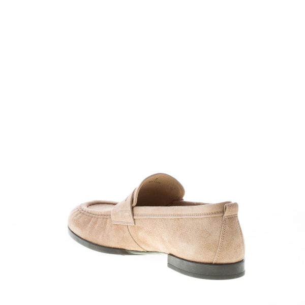 TOD'S uomo mocassino in camoscio MARRONE KAKI con mascherina e vaschetta. Suola in gomma - immagine 4