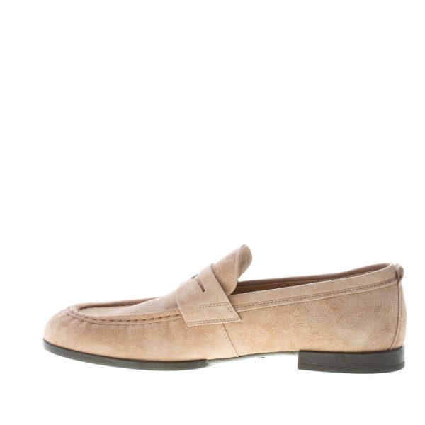 TOD'S uomo mocassino in camoscio MARRONE KAKI con mascherina e vaschetta. Suola in gomma - immagine 5