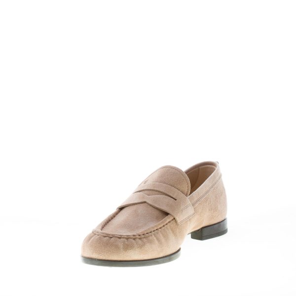 TOD'S uomo mocassino in camoscio MARRONE KAKI con mascherina e vaschetta. Suola in gomma - immagine 6