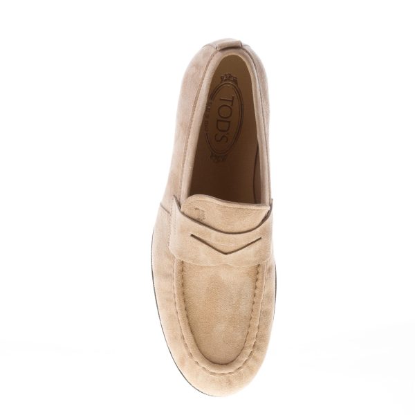 TOD'S uomo mocassino in camoscio MARRONE KAKI con mascherina e vaschetta. Suola in gomma - immagine 7