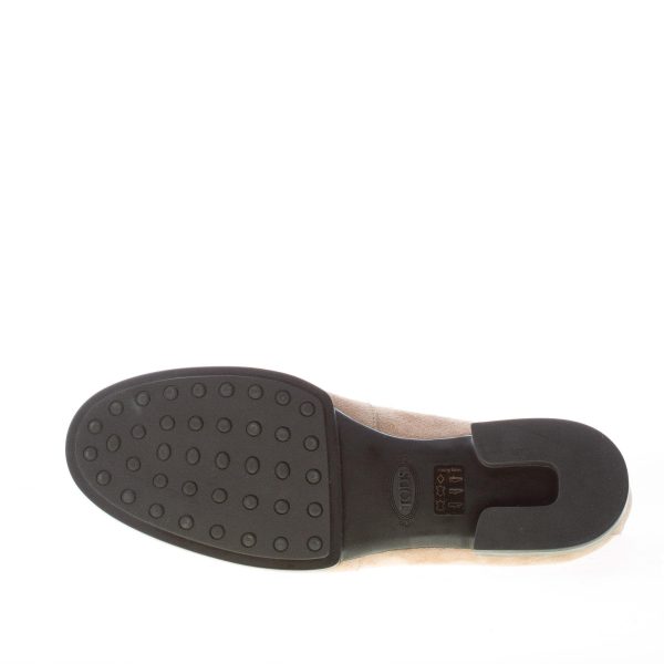 TOD'S uomo mocassino in camoscio MARRONE KAKI con mascherina e vaschetta. Suola in gomma - immagine 8