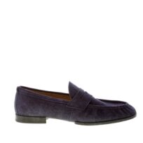 TOD'S uomo mocassino in camoscio BLU con mascherina e vaschetta. Suola in gomma