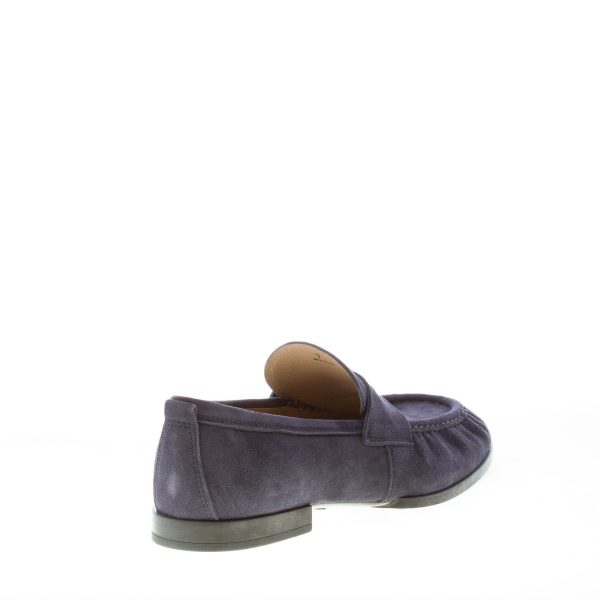 TOD'S uomo mocassino in camoscio BLU con mascherina e vaschetta. Suola in gomma - immagine 3