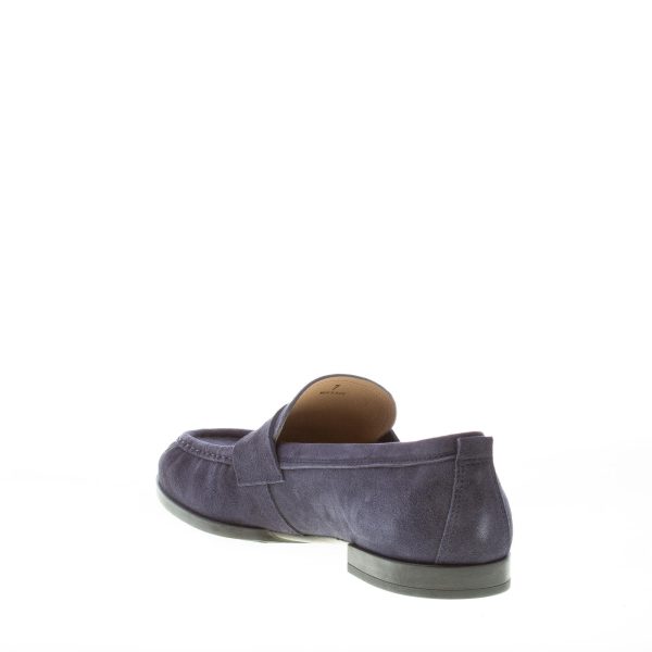 TOD'S uomo mocassino in camoscio BLU con mascherina e vaschetta. Suola in gomma - immagine 4