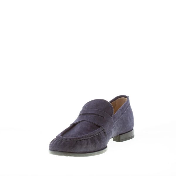 TOD'S uomo mocassino in camoscio BLU con mascherina e vaschetta. Suola in gomma - immagine 6