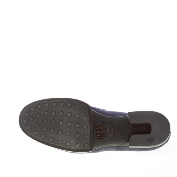 TOD'S uomo mocassino in camoscio BLU con mascherina e vaschetta. Suola in gomma - immagine 8