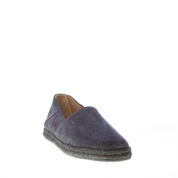 TOD'S uomo slip on espadrillas in camoscio BLU NOTTE con intreccio in corda - immagine 2