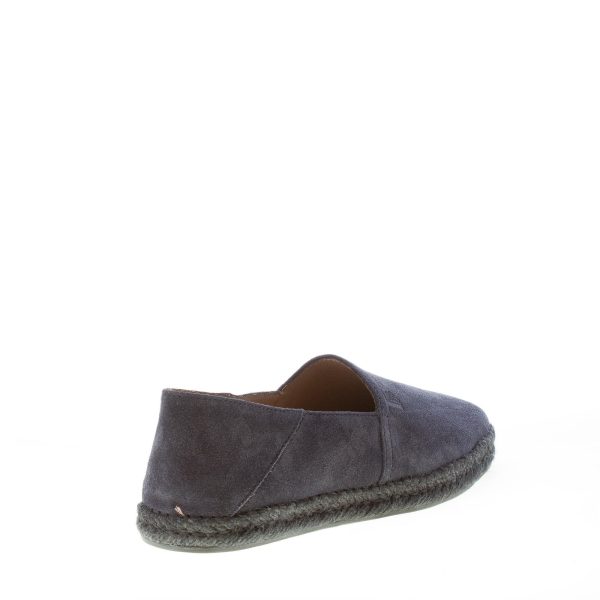 TOD'S uomo slip on espadrillas in camoscio BLU NOTTE con intreccio in corda - immagine 3