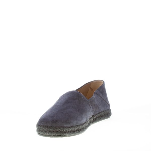 TOD'S uomo slip on espadrillas in camoscio BLU NOTTE con intreccio in corda - immagine 6