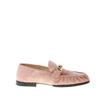 TOD'S donna mocassino in camoscio ROSA antico con catena. Suola gomma