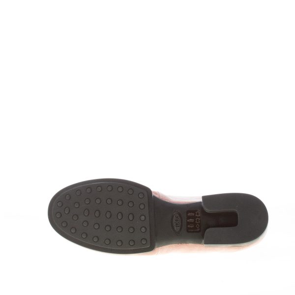 TOD'S donna mocassino in camoscio ROSA antico con catena. Suola gomma - immagine 8