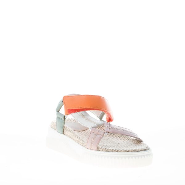 VOILE BLANCHE donna sandalo Lisa 20 in pelle MULTICOLORE con velcro. Tacco 4 cm - immagine 2