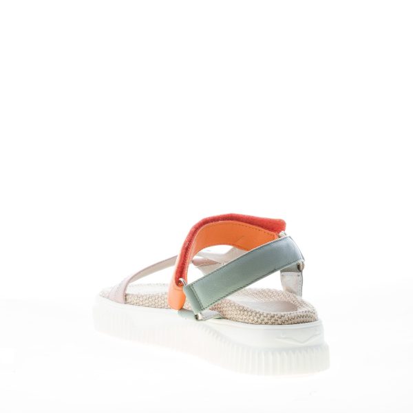 VOILE BLANCHE donna sandalo Lisa 20 in pelle MULTICOLORE con velcro. Tacco 4 cm - immagine 4