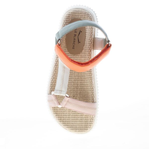 VOILE BLANCHE donna sandalo Lisa 20 in pelle MULTICOLORE con velcro. Tacco 4 cm - immagine 7