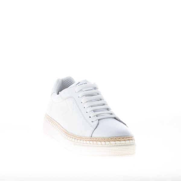 VOILE BLANCHE uomo sneaker Caprera in pelle BIANCO con cordolo rafia - immagine 2