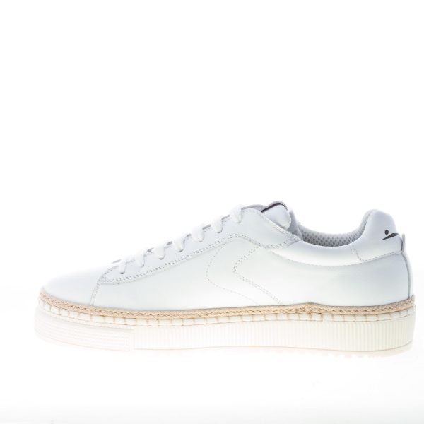 VOILE BLANCHE uomo sneaker Caprera in pelle BIANCO con cordolo rafia - immagine 5