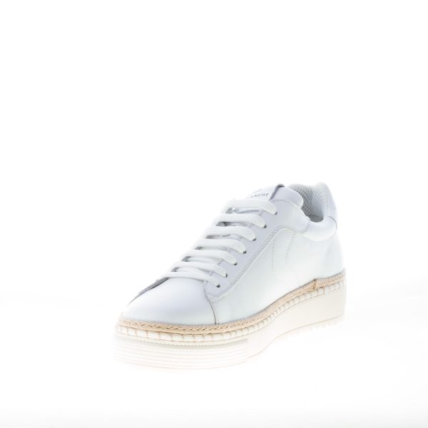 VOILE BLANCHE uomo sneaker Caprera in pelle BIANCO con cordolo rafia - immagine 6