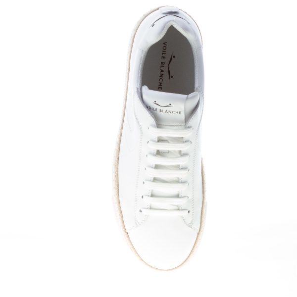 VOILE BLANCHE uomo sneaker Caprera in pelle BIANCO con cordolo rafia - immagine 7