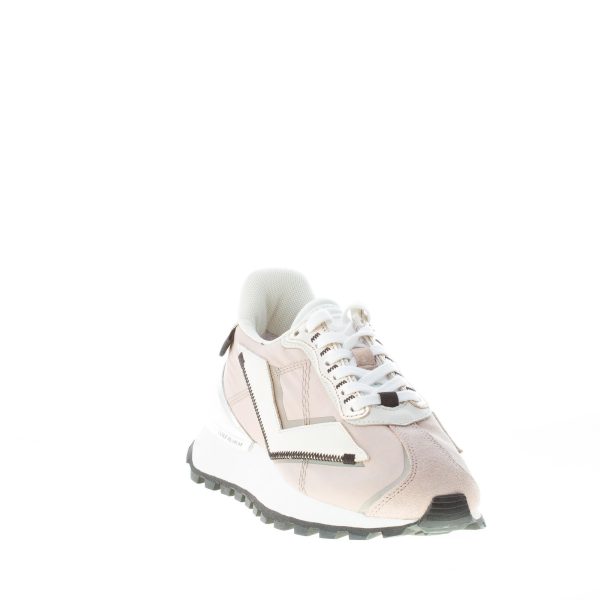 VOILE BLANCHE donna sneaker Qwark Spur 2  in tessuto e pelle BEIGE e PLATINO - immagine 2