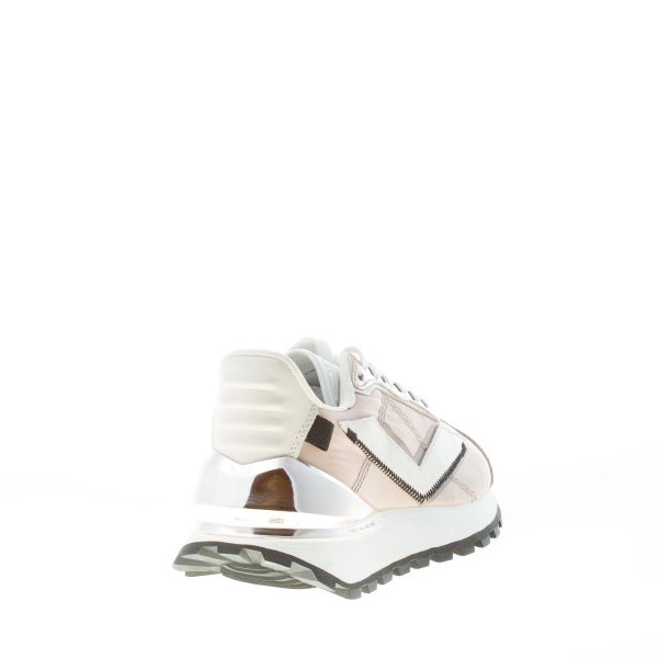 VOILE BLANCHE donna sneaker Qwark Spur 2  in tessuto e pelle BEIGE e PLATINO - immagine 3