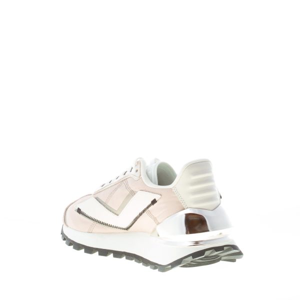 VOILE BLANCHE donna sneaker Qwark Spur 2  in tessuto e pelle BEIGE e PLATINO - immagine 4