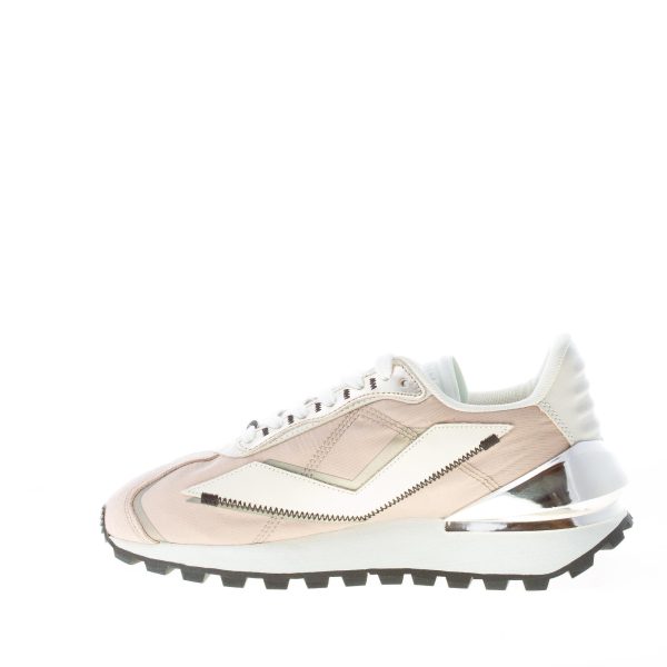 VOILE BLANCHE donna sneaker Qwark Spur 2  in tessuto e pelle BEIGE e PLATINO - immagine 5