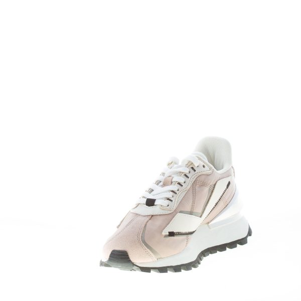 VOILE BLANCHE donna sneaker Qwark Spur 2  in tessuto e pelle BEIGE e PLATINO - immagine 6