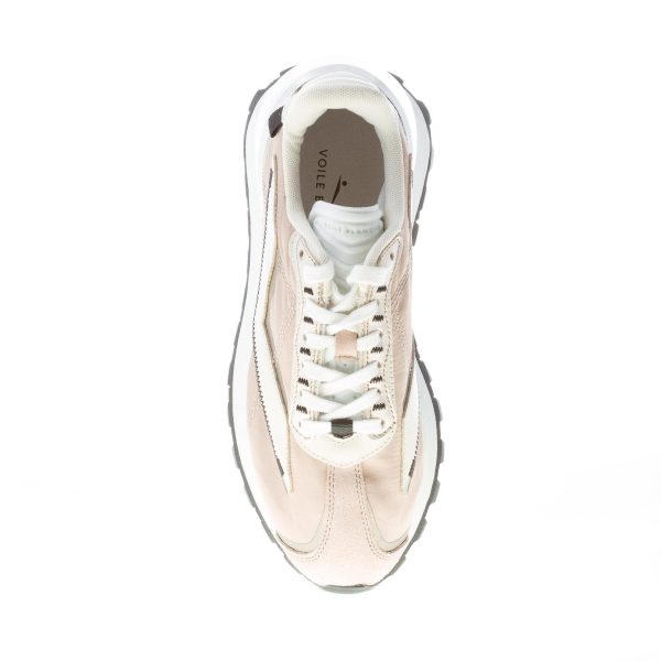 VOILE BLANCHE donna sneaker Qwark Spur 2  in tessuto e pelle BEIGE e PLATINO - immagine 7