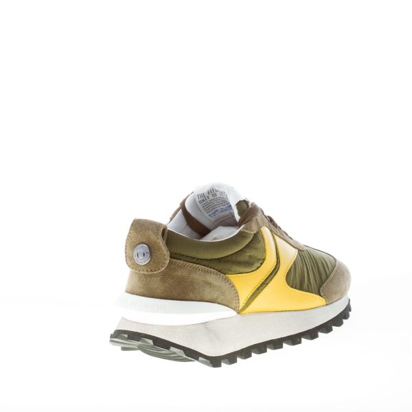 VOILE BLANCHE uomo sneaker Qwark Spur 2 in tessuto e camoscio VERDE MILITARE e giallo - immagine 3