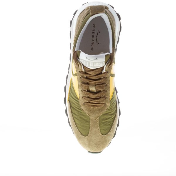 VOILE BLANCHE uomo sneaker Qwark Spur 2 in tessuto e camoscio VERDE MILITARE e giallo - immagine 7