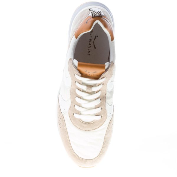 VOILE BLANCHE uomo sneaker Magg in tessuto e camoscio BEIGE e bianco - immagine 7