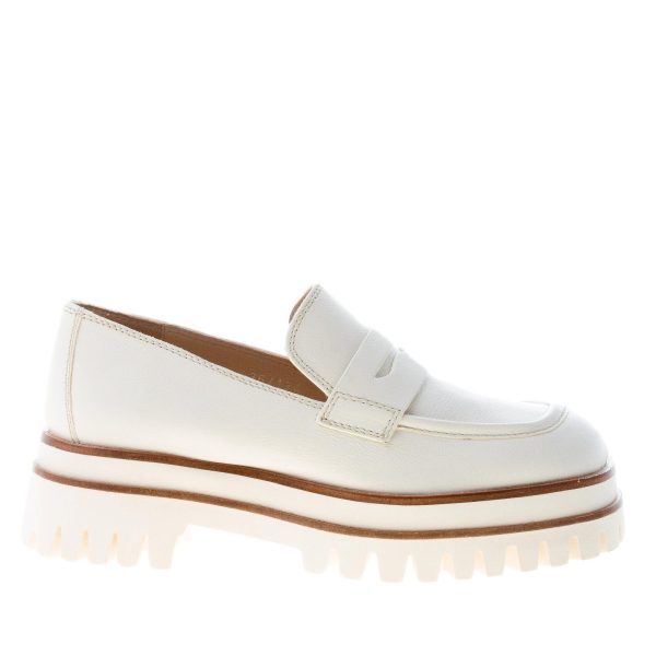 ELVIO ZANON donna mocassino Due Vea in pelle BEIGE CHIARO. Tacco 5 cm