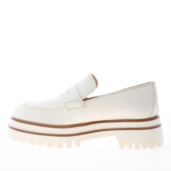 ELVIO ZANON donna mocassino Due Vea in pelle BEIGE CHIARO. Tacco 5 cm - immagine 5