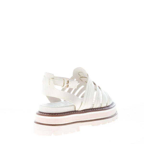 ELVIO ZANON donna sandalo multi fasce in pelle BEIGE chiaro con platform. Tacco 6 cm - immagine 3