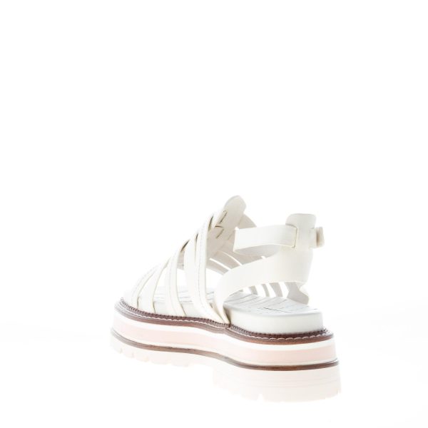 ELVIO ZANON donna sandalo multi fasce in pelle BEIGE chiaro con platform. Tacco 6 cm - immagine 4