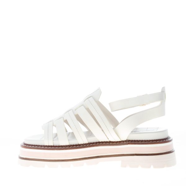 ELVIO ZANON donna sandalo multi fasce in pelle BEIGE chiaro con platform. Tacco 6 cm - immagine 5