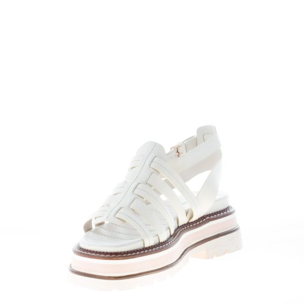 ELVIO ZANON donna sandalo multi fasce in pelle BEIGE chiaro con platform. Tacco 6 cm - immagine 6