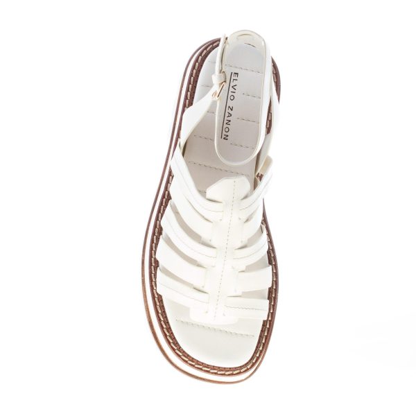 ELVIO ZANON donna sandalo multi fasce in pelle BEIGE chiaro con platform. Tacco 6 cm - immagine 7