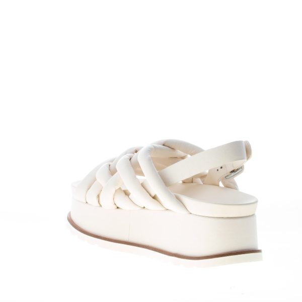 ELVIO ZANON donna sandalo Padoe Dary in pelle BEIGE. Zeppa 6 cm - immagine 4