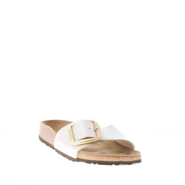 BIRKENSTOCK donna sandalo ciabatta Madrid Big Buckle in Birko-Flor PEARL WHITE con fibbia - immagine 2
