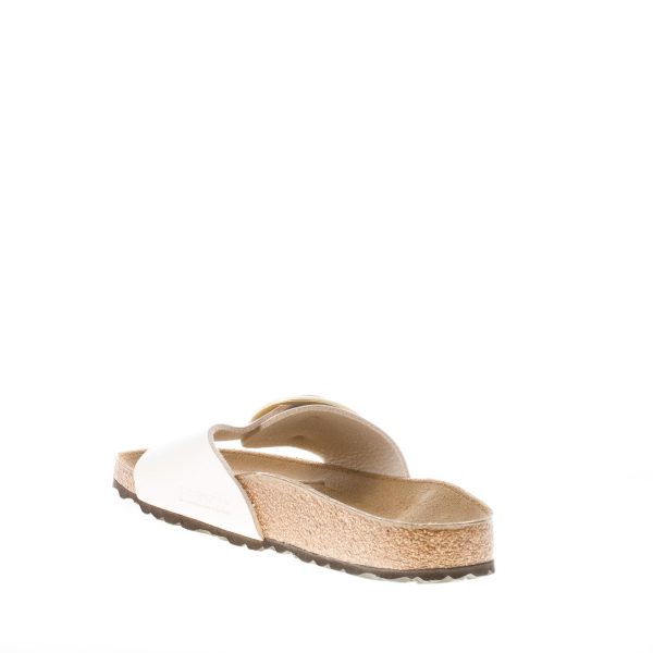 BIRKENSTOCK donna sandalo ciabatta Madrid Big Buckle in Birko-Flor PEARL WHITE con fibbia - immagine 4